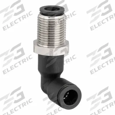 LEGRIS Push-Fit Elbow Fitting: 3/8 in OD x 3/8 in OD Size, Push-to-Connect x Push-to-Connect - Nylon & Nickel-Plated Brass Tube Fittings