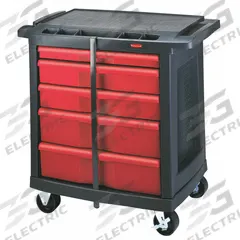 RUBBERMAID COMMERCIAL PRODUCTS Mobile Cabinet Workbench: 32 5/8 in x 19 13/16 in, Plastic, Black (MPN FG773488BLA). Key specifications — Assembly: Partially Assembled; Brand: RUBBERMAID COMMERCIAL PRODUCTS.