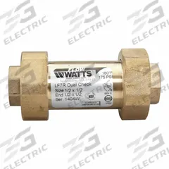 WATTS Backflow Preventer: LF7R, 1/2 in Pipe Size, True Union FNPT, 10 gpm Flow Rate, Brass, Plastic (MPN 1/2X1/2 LF7RU2-U2). Key specifications — Brand: WATTS; Connection Type: True Union FNPT.