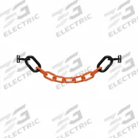 MR. CHAIN Warehouse, Barrier Chain, Magnet Rings.: Orange, 15 ft Chain Lg, Plastic (MPN 77412). Key specifications — attr998296: Orange; attr998299: Plastic; attr998302: (2) Magnet Rings.
