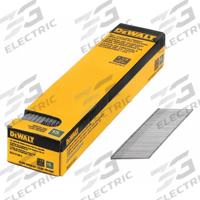 DEWALT Angled Finish Nails,1 1/2" L,PK2500: Finishing Nails, Flat, Smooth, Steel - Collated Trim, Pin, Finishing, & Brad Nails