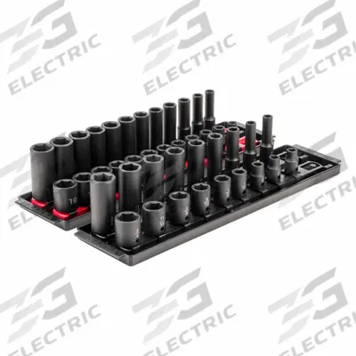 TEKTON Impact Socket Set: 3/8 in Drive Size, Small Set (0-50 pieces) Set Size - SAE & Metric Impact Socket Sets
