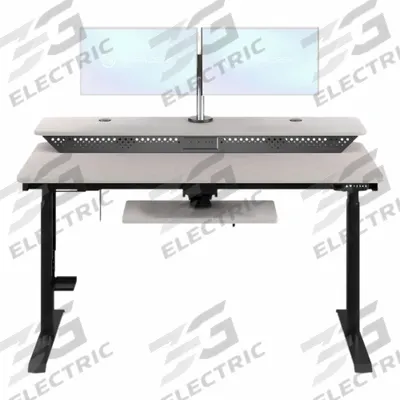 VERSADESK Electric Sit-Stand Desk: White, Wood, 48 in Overall Wd, 30 in Overall Dp - Electric Adjustable-Height Desks