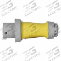 LEVITON Pin and Sleeve Plug: Yellow, 125/250V AC, Single Phase, 100 A, 3 Pole, 4 Wire, IEC Grounding (MPN M4100P12WLEV). Key specifications — Brand: LEVITON.