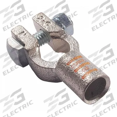 WESTWARD Battery Terminal: Straight, Crimp, 2/0 ga, Orange Color, Negative - Straight Alignment