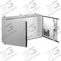 HOFFMAN Enclosure: Steel, 24 in x 48 in x 8 in, NEMA 12/13, Solid Cover, Hinged (MPN A244808WFLP). Key specifications — Brand: HOFFMAN; Closure Method: Keyed Handle; Knockouts: Not Included.