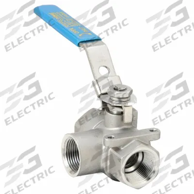 APPROVED VENDOR Manual Three-Way Ball Valve: 3/4 in, 316 Stainless Steel, L Flow - L-Port Stainless Steel Ball Valves