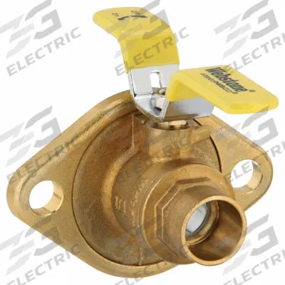 WEBSTONE Manual Two-Way Ball Valve: 3/4 in, Brass, Straight, Sweat x Flange - Brass Ball Valves