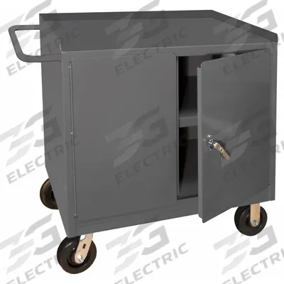 DURHAM MFG Mobile Cabinet Workbench: 42 in x 24 in, Steel, 1,200 lb Overall Load Capacity - Mobile Cabinet Benches with Shelves