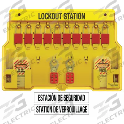 MASTER LOCK Lockout Station: 24 Components Included, Gen, Padlock Station - General Lockout Stations