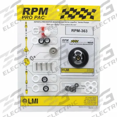LMI PUMPS RPM Kit: Mfr Part # RPM-D68 - Pump Head Service Kits & Repair Parts