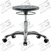 Stool: Polyurethane, Ht Range 16 1/4 in to 21 1/2 in, 13 in Seat Wd, 13 in Seat Dp, 0 Glides, Black (MPN IPDHSO-CR-CC-BLK). Key specifications — Brand: APPROVED VENDOR; Foot Support: No; Base Material: Aluminum; ESD-Safe: Not ESD Safe; Number of Casters: 5.
