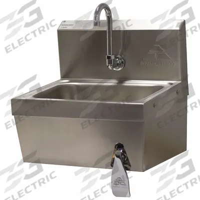 APPROVED VENDOR Hand Sink: 1 Stations, 5 in Bowl Dp, 14 in Bowl Lg, 10 in Bowl Wd - One-Station Wall-Mounted Hand Sinks with Faucets