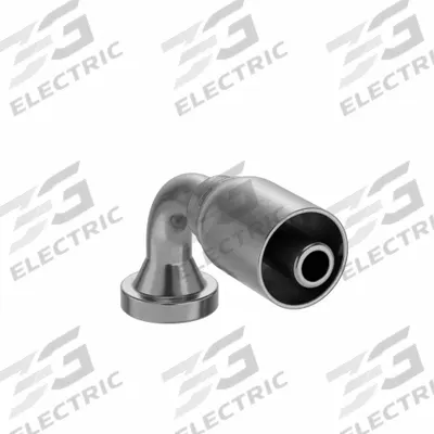 PARKER Hydraulic Crimp Fitting: Steel x Steel, 90° Elbow, -8 For Hose Dash Size - Crimp Hydraulic Hose Fittings with Flange Connection