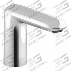 KOHLER Bathroom Sensor Faucet: Kumin®, Brass, Polished Chrome Finish, Single-Post, Battery, Aerated (MPN K-104K36-SANA-CP). Key specifications — Brand: KOHLER; Includes: Mounting Hardware; Series: Kumin®.