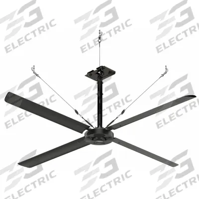 HUNTER INDUSTRIAL Ceiling Fan: 55,119 cfm Airflow, 10 ft Blade Dia, Variable Speeds, 480V AC - Industrial HVLS Ceiling Fans