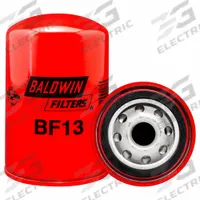 BALDWIN FILTERS Fuel Filter: Spin-On, 3 1/16 in Outside Dia, 3/4"-16 Thread Size, Cellulose, BF13. Key specifications — attr1137520: BF13; attr434022: BALDWIN FILTERS; attr427730: Cellulose; attr427731: Integral Gasket; attr1017112: Buses; attr1017113: Isuzu.