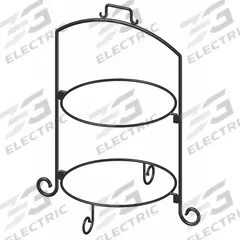 ITI Plate Stand: Black, Iron, 19 in Overall Wd, 20 1/2 in Overall Lg, 25 in Overall Ht (MPN WR-142). Key specifications — Brand: ITI; Color: Black; Product Type: 2 Tier Plate Stand; Material: Iron.