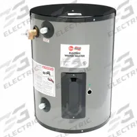 RHEEM Electric Water Heater: 277V, 15 gal, 3,000 W, Single Phase, 24.25 in Ht, 30 gph @ 40°F (MPN EGSP15). Key specifications — Phase: Single; Brand: RHEEM.