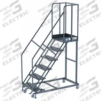 BALLYMORE Ladder: 5 ft Platform Ht, Assembled, Steel, Manual Lock, Perforated, 800 lb Load Capacity (MPN WT-LA063221P). Key specifications — Includes Handrails: Handrails Included; Material: Steel; Brand: BALLYMORE; Color: Gray.