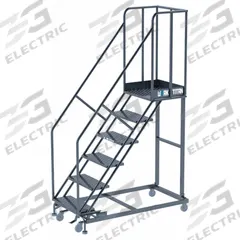 BALLYMORE Ladder: 5 ft Platform Ht, Assembled, Steel, Manual Lock, Perforated, 800 lb Load Capacity (MPN WT-LA063221P). Key specifications — Includes Handrails: Handrails Included; Material: Steel; Brand: BALLYMORE; Color: Gray.