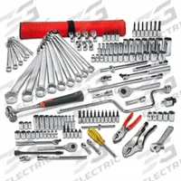 PROTO Facility Maintenance Tool Set: 126 Total Pcs, SAE, 1/4 in/3/8 in Socket Drive Size (MPN J99810). Key specifications — attr538253: PROTO; attr548973: (1) Slip-Joint Pliers; attr548974: None; attr548975: (27) Socket Bits; attr548983: (15) Combination Wrenches.
