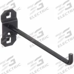 APPROVED VENDOR Single Rod Pegboard Hook: 6 1/2 in x 1 in, Screw-In, Surface, Black (MPN 5TPK5). Key specifications — Mounting Type: Surface; Color: Black; Accessory Type: 90-Degree Single Hook; Locking System: Screw-In; Brand: APPROVED VENDOR.