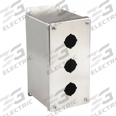 HOFFMAN Push Button Enclosure: 30mm, 3 Holes, 304 Stainless Steel - Enclosures for 30mm Operators