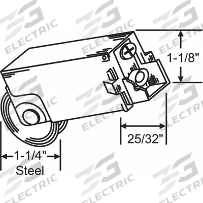 APPROVED VENDOR Roller: 1 1/8 in Lg, 25/32 in Wd - Hanging Door Rollers