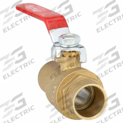 APPROVED VENDOR Manual Two-Way Ball Valve: 3/4 in, Brass, Straight, Sweat x Sweat, Two-Piece - Brass Ball Valves