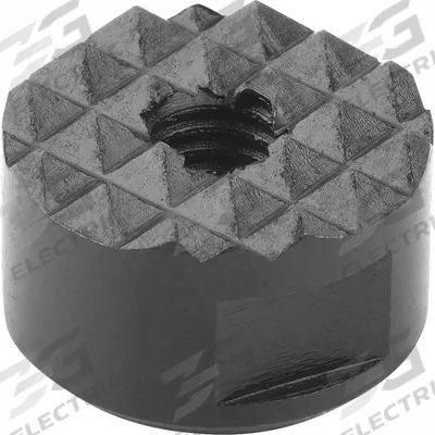 KIPP Through-Hole Insert w/Serrated Face: 25 mm Dia, M6, 10 mm Ht - Through-Hole Tapped Steel Inserts with Serrated Face