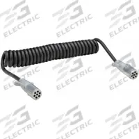 GROTE Coiled Non ABS Power Cord: Die-Cast Plugs, 15 ft Wire Lg, 15 ft Overall Lg, GROTE (MPN 87111)