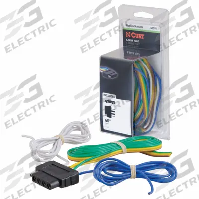 CURT Automotive Electrical Plug: 5-Way, Rubber, 16 ga Wire Gauge, Vehicle, Wire (MPN 58531) - Fleet and Vehicle Maintenance