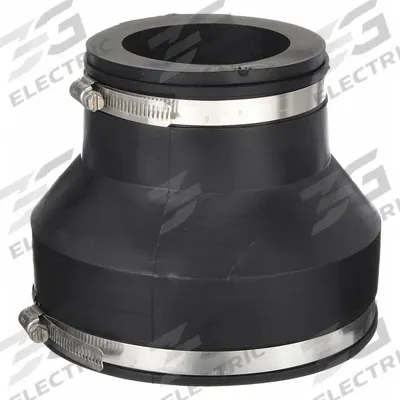 FERNCO Flexible Pipe Straight: PVC, For 4 in_8 in Pipe, Copper/Iron/PVC/Steel - Flexible Transition Pipe Fittings