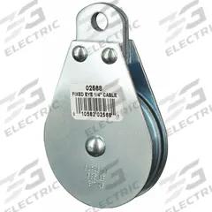 APPROVED VENDOR Pulley Block: Fixed, Upright Mount, Pulling, 685 lb Working Load Limit, Wire Rope (MPN 4JX74). Key specifications — Product Type: Pulley Block; Brand: APPROVED VENDOR; Compatible Rope Type: Wire Rope; Pulley Type: Fixed; Attachment Type: Fixed Eye; Operation: Pulling; Bearing Type: Sleeve; Finish: Zinc.