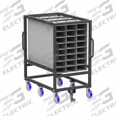 VALLEY CRAFT Parts Cart: 600 lb, Gray, 54 in L x 36 in W x 67 in H - Small Parts Compartmented Carts