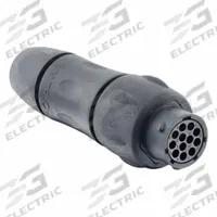 SOURIAU Electrical Connector: Trim Trio UTSX 14, In-Line Receptacle with Cable Gland, 12 Contacts (MPN UTSX1JC1412S). Key specifications — Wire Size: 30 AWG to 14 AWG; Includes Contacts: Contacts Not Included; Brand: SOURIAU; Coupling Type: 1/3 Bayonet; IP Rating: IP69K; Series: Trim Trio UTSX; Contact Gender: Female; Voltage Rating: 500V.