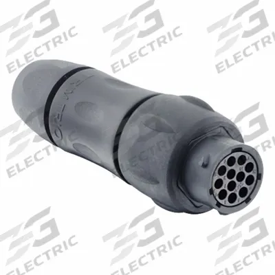 SOURIAU Electrical Connector: Trim Trio UTSX 14, In-Line Receptacle with Cable Gland - Trim Trio UTSX Harsh Environment Circular Connectors