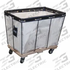 ROYAL BASKET TRUCKS Basket Truck: 19.4 cu ft, 600 lb, 40 in L x 28 in W x 30 in H, White, Wood (MPN G16-CCX-KDA-3UNN). Key specifications — Brand: ROYAL BASKET TRUCKS; Liner Color: White; Caster/Wheel Configuration: (4) Swivel; Assembled/Unassembled: Unassembled.