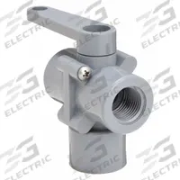 APPROVED VENDOR Manual Three-Way Ball Valve: 1/2 in, PVC, Double L Flow, FNPT x FNPT x FNPT, Lever (MPN 2361790). Key specifications — Brand: APPROVED VENDOR; Handle: Lever.