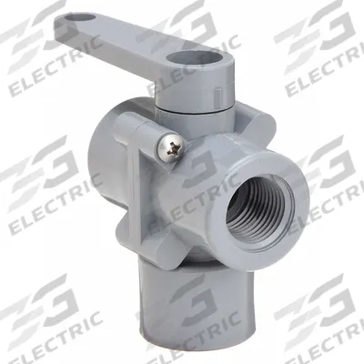 APPROVED VENDOR Manual Three-Way Ball Valve: 1/2 in, PVC, Double L Flow, FNPT x FNPT x FNPT - NSF 51 Compliant L-Port PVC Ball Valves
