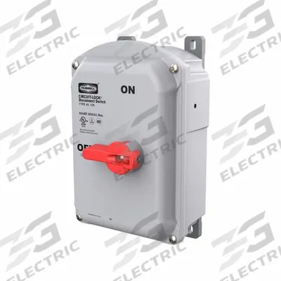 HUBBELL WIRING DEVICE-KELLEMS Disconnect Switch: Non-Fusible, 60 A, Three Phase - Non-Fusible Disconnect Switches