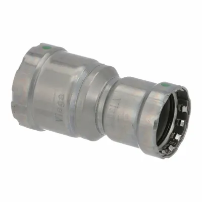 VIEGA MEGAPRESS Crimp Fitting: 2 in Pipe x 1 1/2 in Pipe Size, Press-fit x Press-fit - Steel Press Pipe Fittings