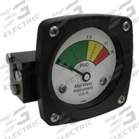 MIDWEST INSTRUMENT 3-Color Differential Pressure Indicator: 1,000 psig Max. Static Pressure, 522 (MPN 522A-015). Key specifications — Brand: MIDWEST INSTRUMENT; Accuracy: ±5% of Full Scale; Sensor Material: Buna-N; Housing Material: Aluminum; Transition Points: 0 psid to 7.5 psid (Green) / 7.5 psid to 11 psid (Yellow) / 11 psid to 15 psid (Red).