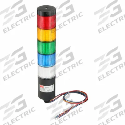 Dayton Tower Light Assembly: 5 Tier, Amber/Blue/Clear/Green/Red, No Sounder Tier - Five-Tier Tower Light Assemblies