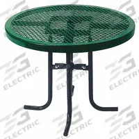 ULTRASITE Patio Table: Green, Stainless Steel, 42 in Overall Ht, 36 in Overall Wd, 36 in Overall Lg (MPN 361L-RDV-BLACK). Key specifications — Frame Color: Black; Frame Material: Steel; Tabletop Color: Green; Tabletop Material: Stainless Steel.