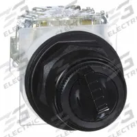 SCHNEIDER Selector Switch: 30 mm Panel Mounting Size, 3 Positions, Short Lever, 1NC/1NO (MPN 9001SKS43BH13). Key specifications — AC Contact Rating: 1.2 A @ 600 V; Action: Maintained/Maintained/Maintained; Cam: C; DC Contact Rating: 0.55 A @125 V; Hazardous Location Specification: Not Rated; Operator Head Material: Polycarbonate; Operator Head Type: Short-Handled Knob; Operator Illumination: Non-Illuminated.