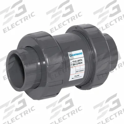 HAYWARD Ball Check Valve: Ball, Inline Valve Body, CPVC, 1 1/2 in Pipe Size, Flange x Flange - CPVC Ball Check Valves