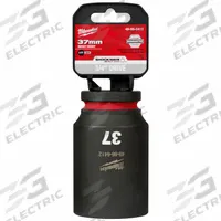 MILWAUKEE Deep Impact Socket: 3/4 in Drive Size, Metric, 37 mm Socket Size, 6-Point, Deep, Friction (MPN 49-66-6412). Key specifications — attr1215501: MILWAUKEE; attr1215515: Black Phosphate; attr1215518: 37 mm.