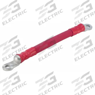 QUICKCABLE Battery Harness: Welding Cable, 2/0 ga Wire Size, 8.5 in Overall Lg, Red - Battery Cables with Lugs
